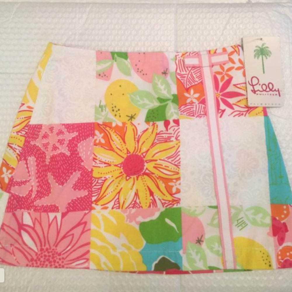Lilly Pulitzer Girl size 7 "Lennie" Skort in  Multi Patch Skort/Skirt--NWT!